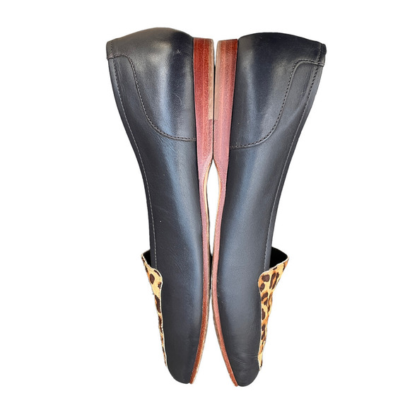 Enzo Angiolini Leather and Leopard Animal Print Loafers - Size 6 1/2 - Picture 4 of 10